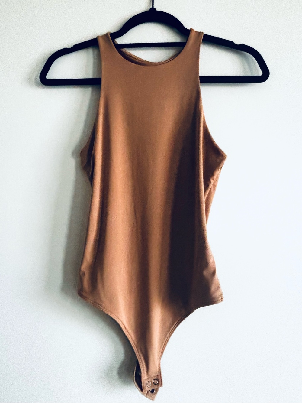 Good American Tan Sleeveless High Neck Bodysuit